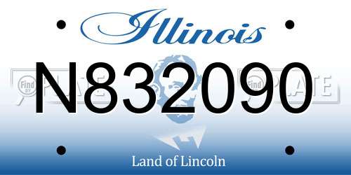 N832090 Illinois License Plate