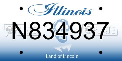 N834937 Illinois License Plate
