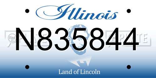 N835844 Illinois License Plate