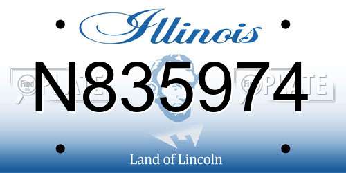 N835974 Illinois License Plate