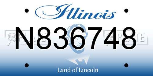 N836748 Illinois License Plate