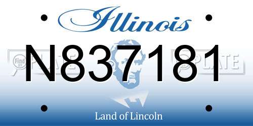 N837181 Illinois License Plate