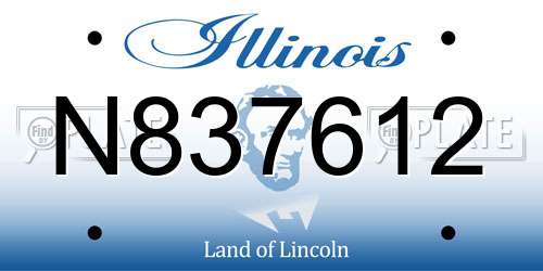 N837612 Illinois License Plate