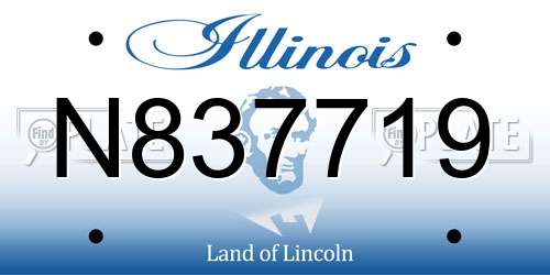 N837719 Illinois License Plate