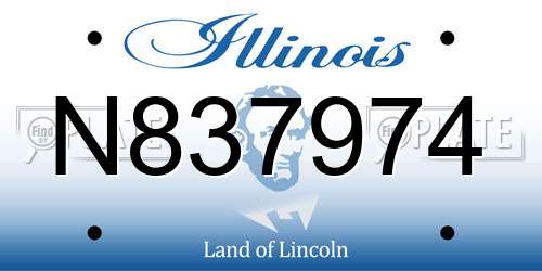 N837974 Illinois License Plate