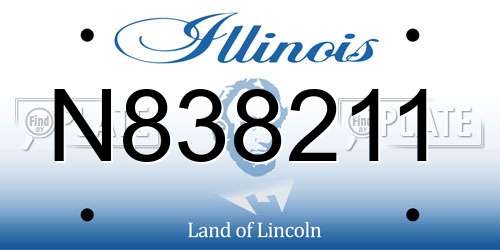 N838211 Illinois License Plate