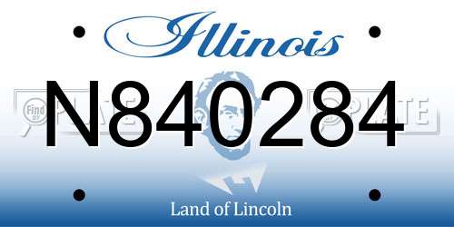 N840284 Illinois License Plate