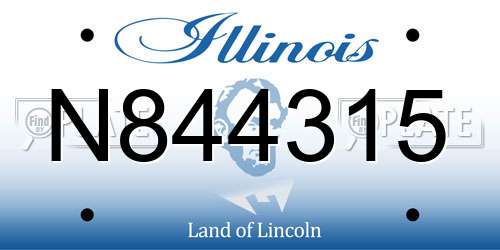 N844315 Illinois License Plate