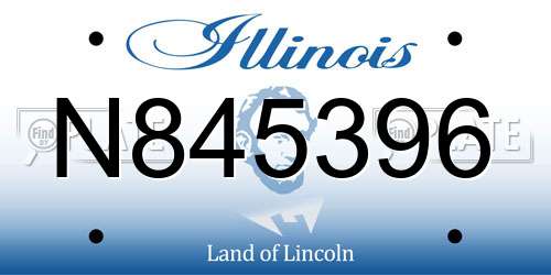 N845396 Illinois License Plate
