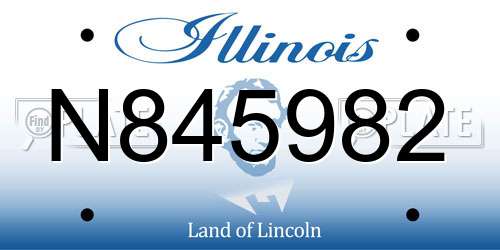 N845982 Illinois License Plate