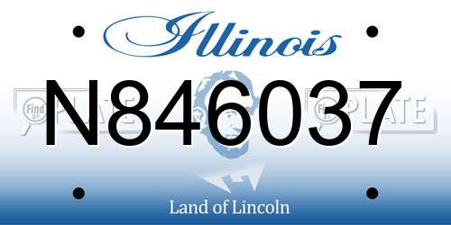 N846037 Illinois License Plate
