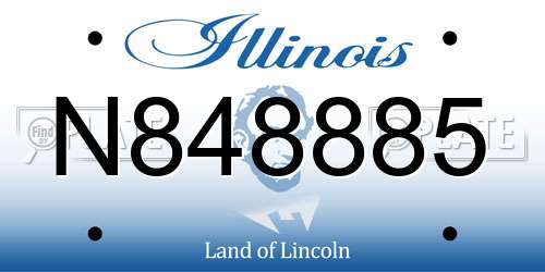 N848885 Illinois License Plate
