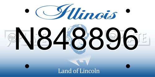 N848896 Illinois License Plate