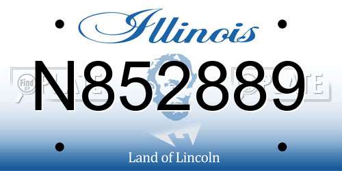 N852889 Illinois License Plate