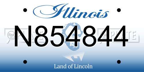 N854844 Illinois License Plate