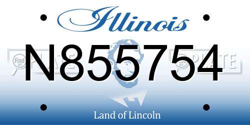 N855754 Illinois License Plate