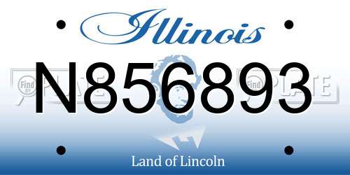 N856893 Illinois License Plate