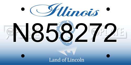 N858272 Illinois License Plate