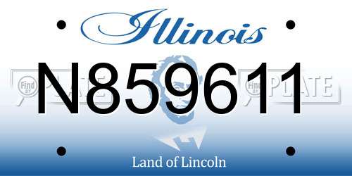 N859611 Illinois License Plate
