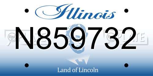 N859732 Illinois License Plate