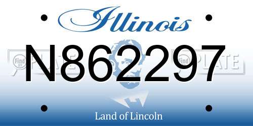 N862297 Illinois License Plate