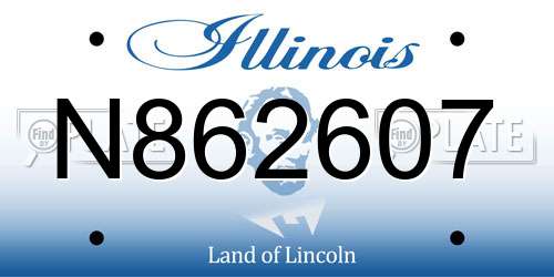 N862607 Illinois License Plate