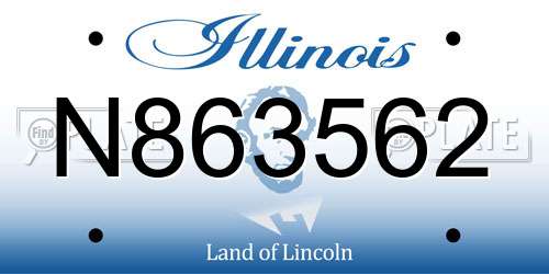N863562 Illinois License Plate