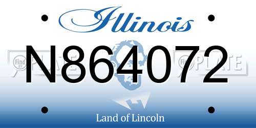 N864072 Illinois License Plate