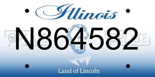 N864582 Illinois License Plate
