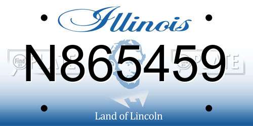 N865459 Illinois License Plate
