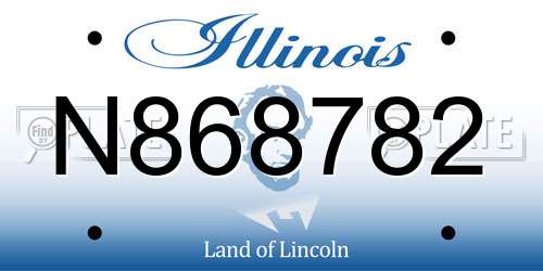N868782 Illinois License Plate