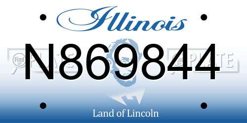 N869844 Illinois License Plate