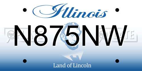 N875NW Illinois License Plate