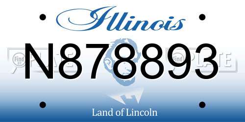 N878893 Illinois License Plate