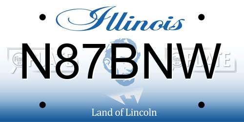 N87BNW Illinois License Plate
