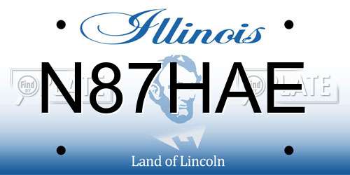 N87HAE Illinois License Plate