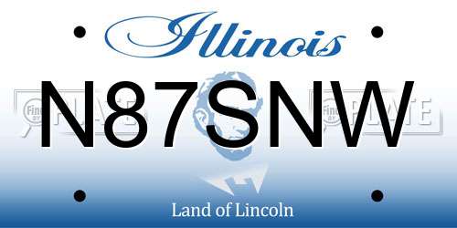 N87SNW Illinois License Plate
