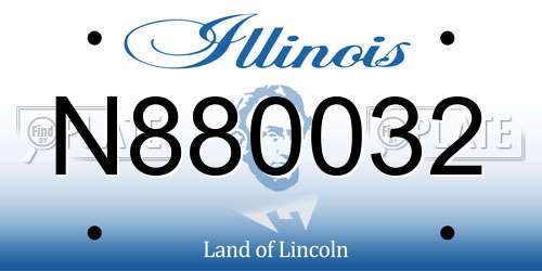 N880032 Illinois License Plate