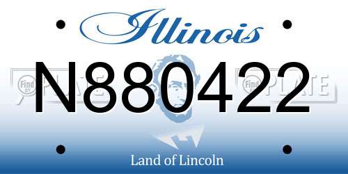 N880422 Illinois License Plate
