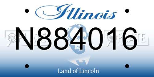 N884016 Illinois License Plate