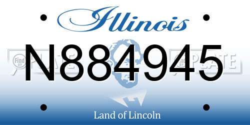N884945 Illinois License Plate