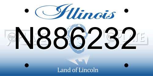 N886232 Illinois License Plate