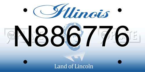 N886776 Illinois License Plate