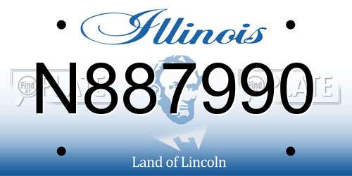 N887990 Illinois License Plate