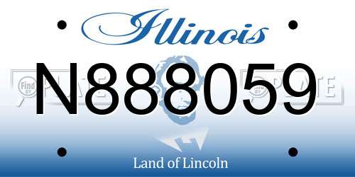 N888059 Illinois License Plate