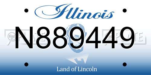 N889449 Illinois License Plate