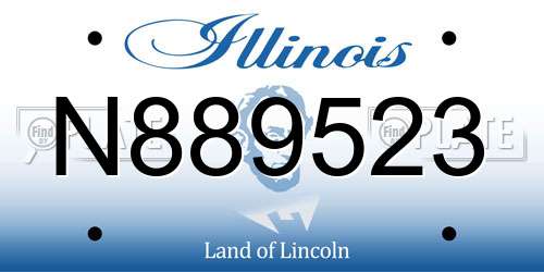 N889523 Illinois License Plate