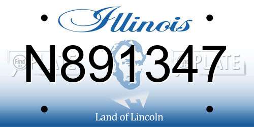 N891347 Illinois License Plate