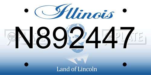 N892447 Illinois License Plate