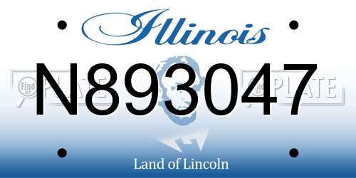 N893047 Illinois License Plate